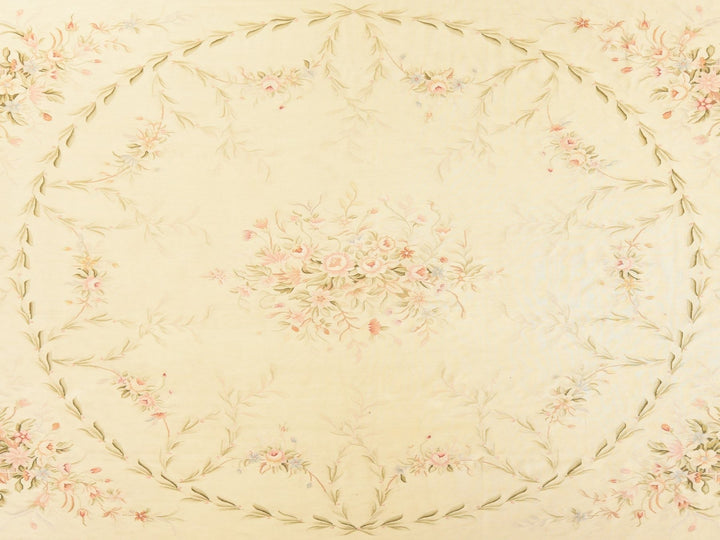 11'9" x 15'0" New Hand Woven Ivory Wool Rectangle Oriental Rug - MOA10278514