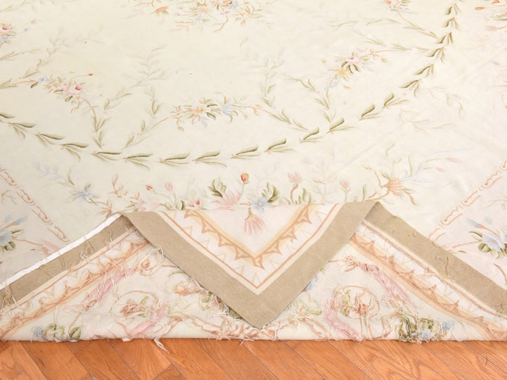 11'9" x 15'0" New Hand Woven Ivory Wool Rectangle Oriental Rug - MOA10278514