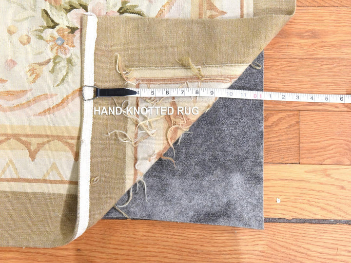 11'9" x 15'0" New Hand Woven Ivory Wool Rectangle Oriental Rug - MOA10278514