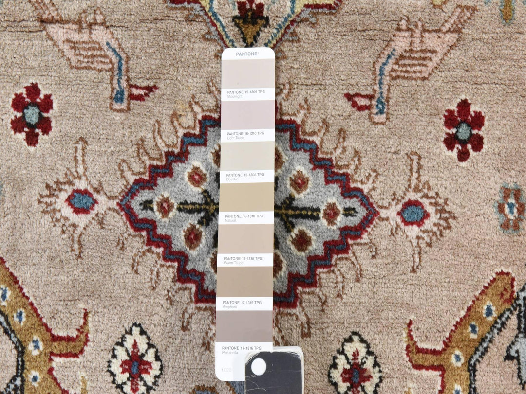 5'8" x 9'3" Vintage Hand Knotted Beige Wool Rectangle Oriental Rug - MOA10278516