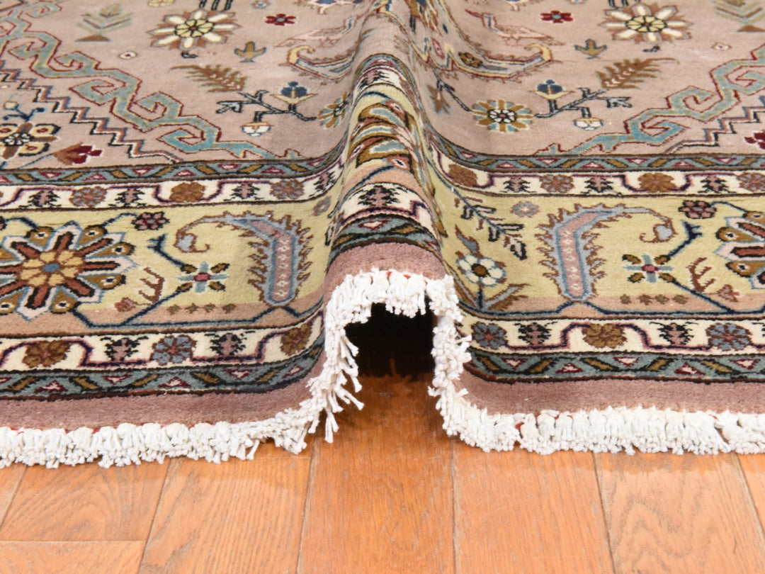 5'8" x 9'3" Vintage Hand Knotted Beige Wool Rectangle Oriental Rug - MOA10278516
