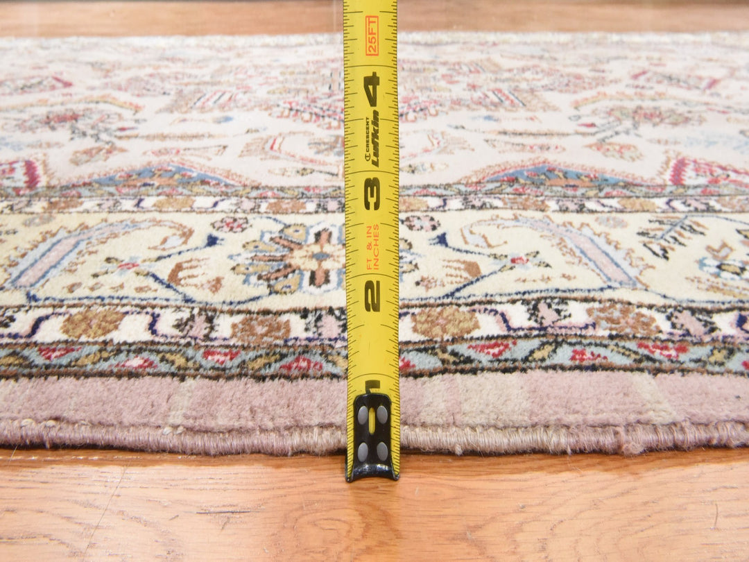 5'8" x 9'3" Vintage Hand Knotted Beige Wool Rectangle Oriental Rug - MOA10278516