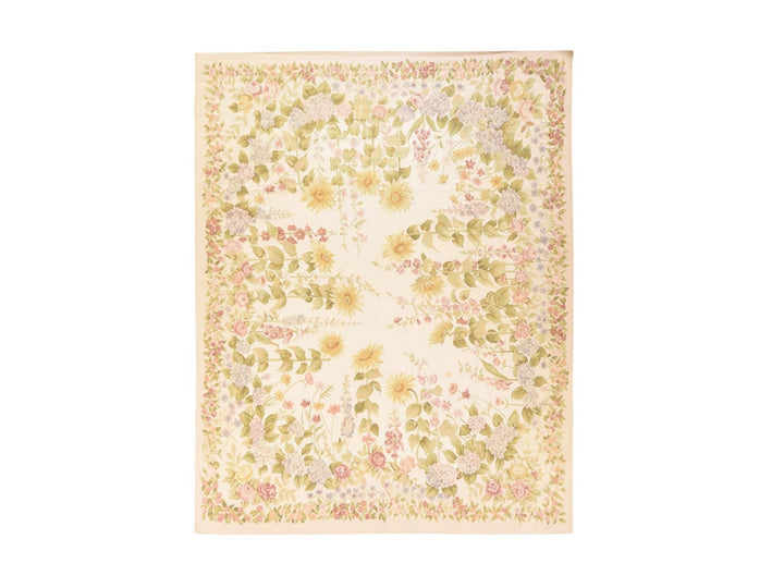 8'0" x 10'2" New Hand Knotted Ivory Wool Rectangle Oriental Rug - MOA10278517