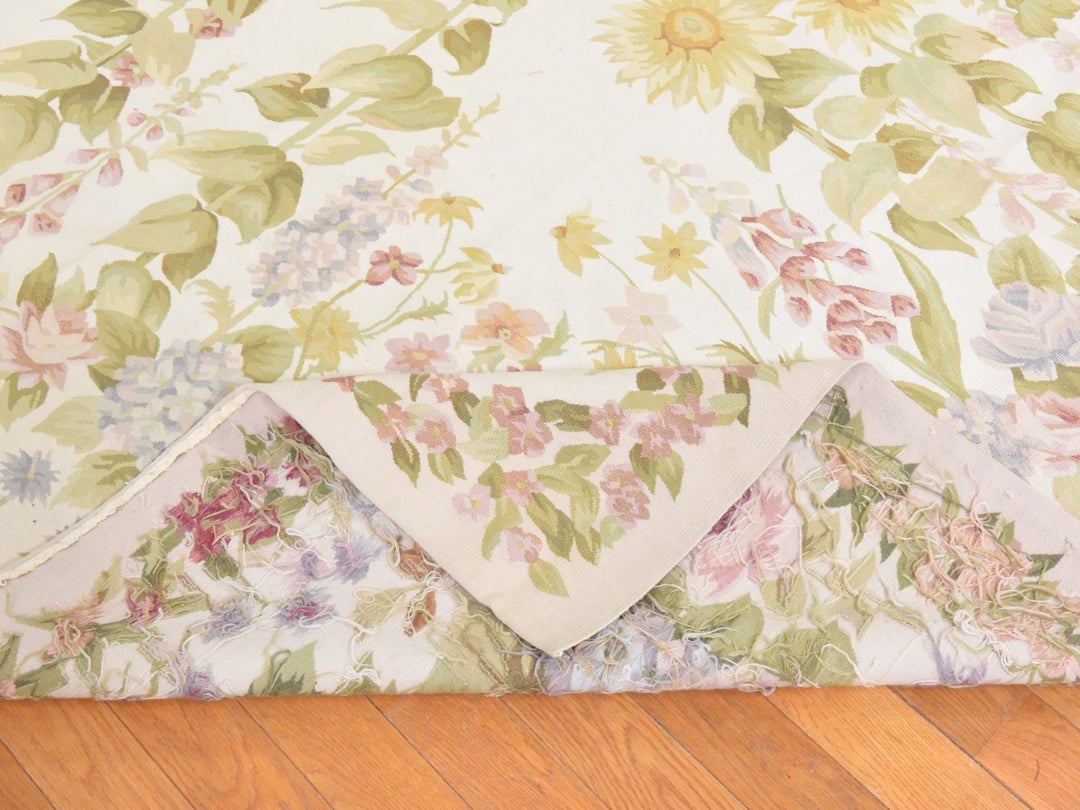 8'0" x 10'2" New Hand Knotted Ivory Wool Rectangle Oriental Rug - MOA10278517