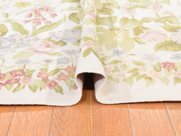 8'0" x 10'2" New Hand Knotted Ivory Wool Rectangle Oriental Rug - MOA10278517