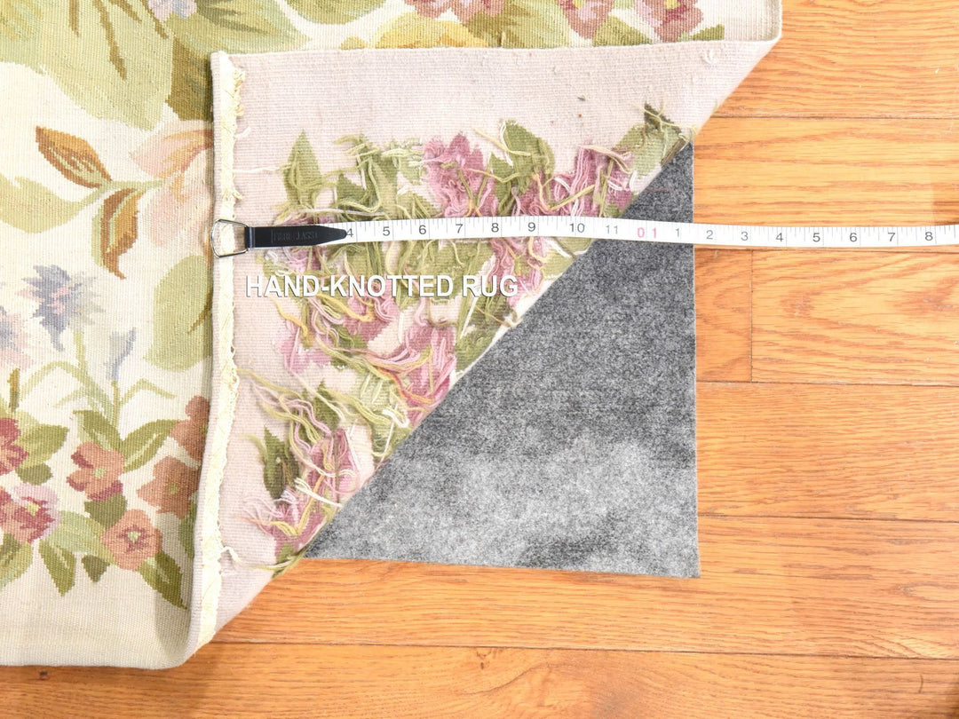 8'0" x 10'2" New Hand Knotted Ivory Wool Rectangle Oriental Rug - MOA10278517