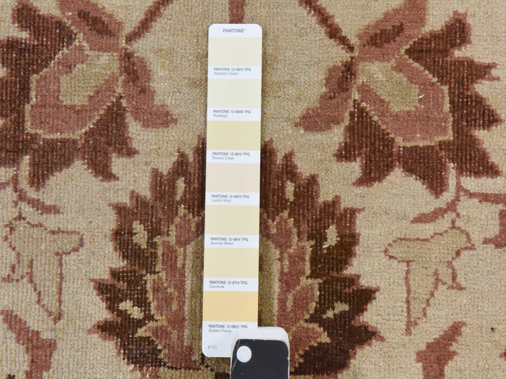 10'7" x 14'1" Vintage Hand Knotted Ivory Wool Rectangle Oriental Rug - MOA10278518