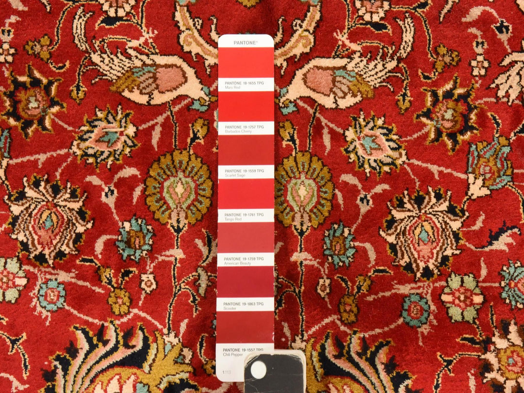 6'0" x 9'5" New Hand Knotted Red Silk Rectangle Oriental Rug - MOA10278519