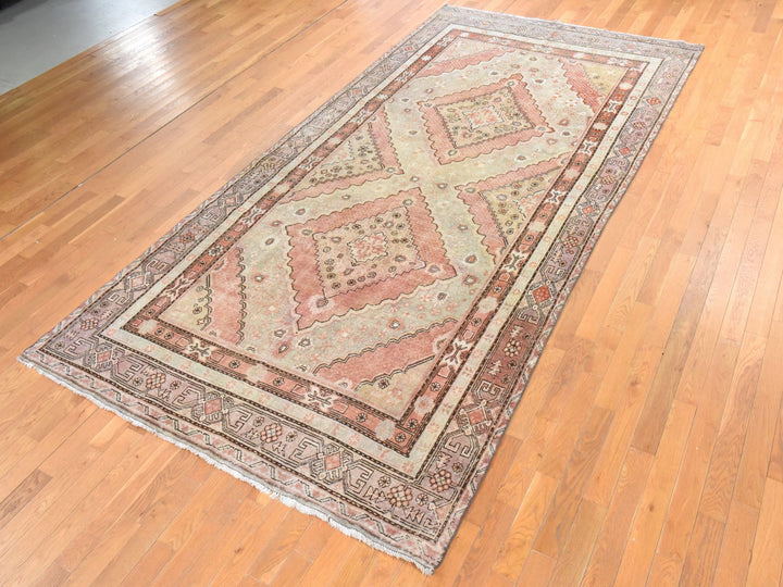 6'3" x 12'8" New Hand Knotted Beige Wool Runner Oriental Rug - MOA10278520