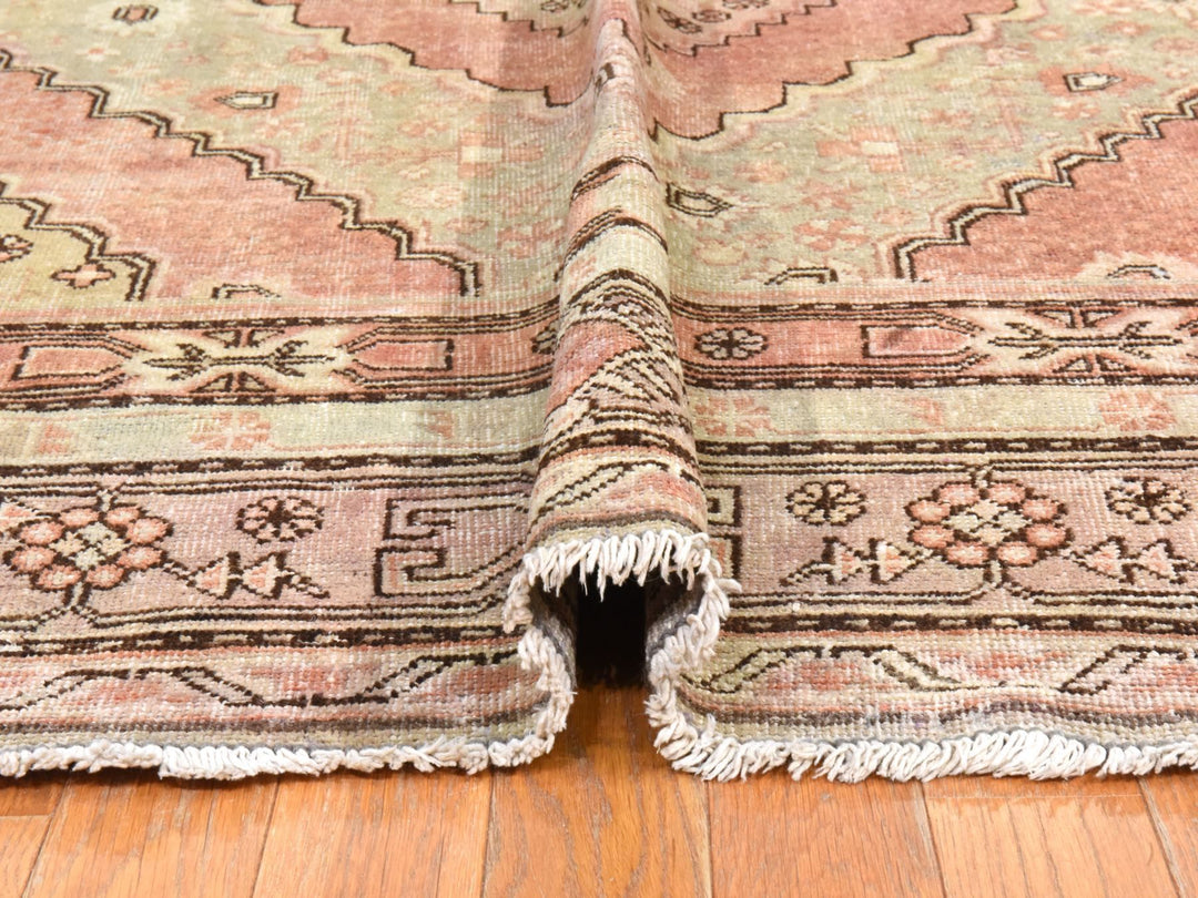 6'3" x 12'8" New Hand Knotted Beige Wool Runner Oriental Rug - MOA10278520