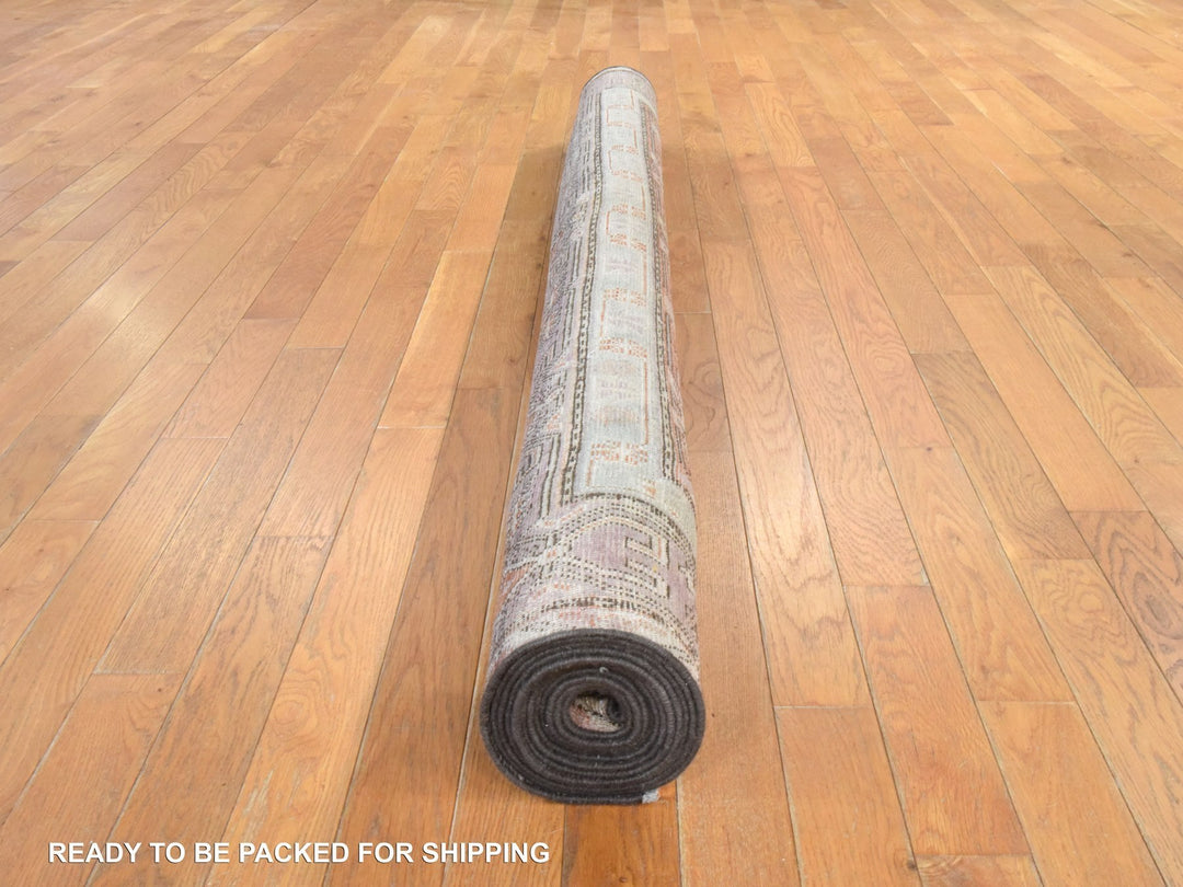 6'3" x 12'8" New Hand Knotted Beige Wool Runner Oriental Rug - MOA10278520