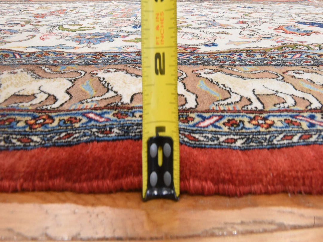 6'0" x 9'5" Vintage Hand Knotted Ivory Wool Rectangle Oriental Rug - MOA10278523