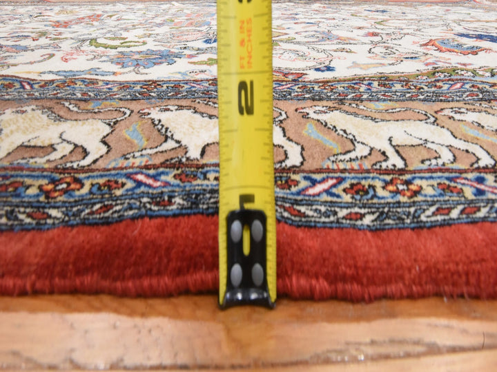 6'0" x 9'5" Vintage Hand Knotted Ivory Wool Rectangle Oriental Rug - MOA10278523