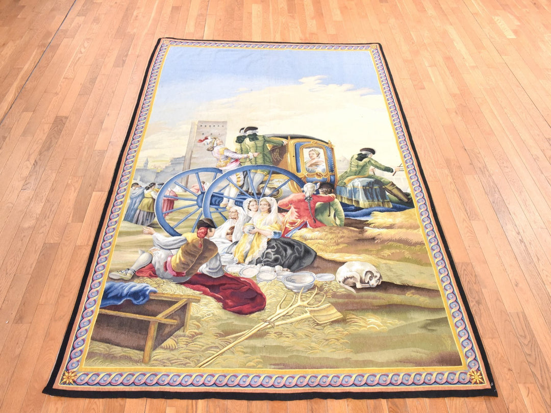 6'3" x 9'9" New Hand Woven Ivory Wool Rectangle Oriental Rug - MOA10278524