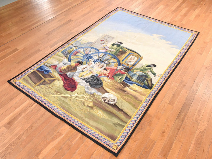 6'3" x 9'9" New Hand Woven Ivory Wool Rectangle Oriental Rug - MOA10278524