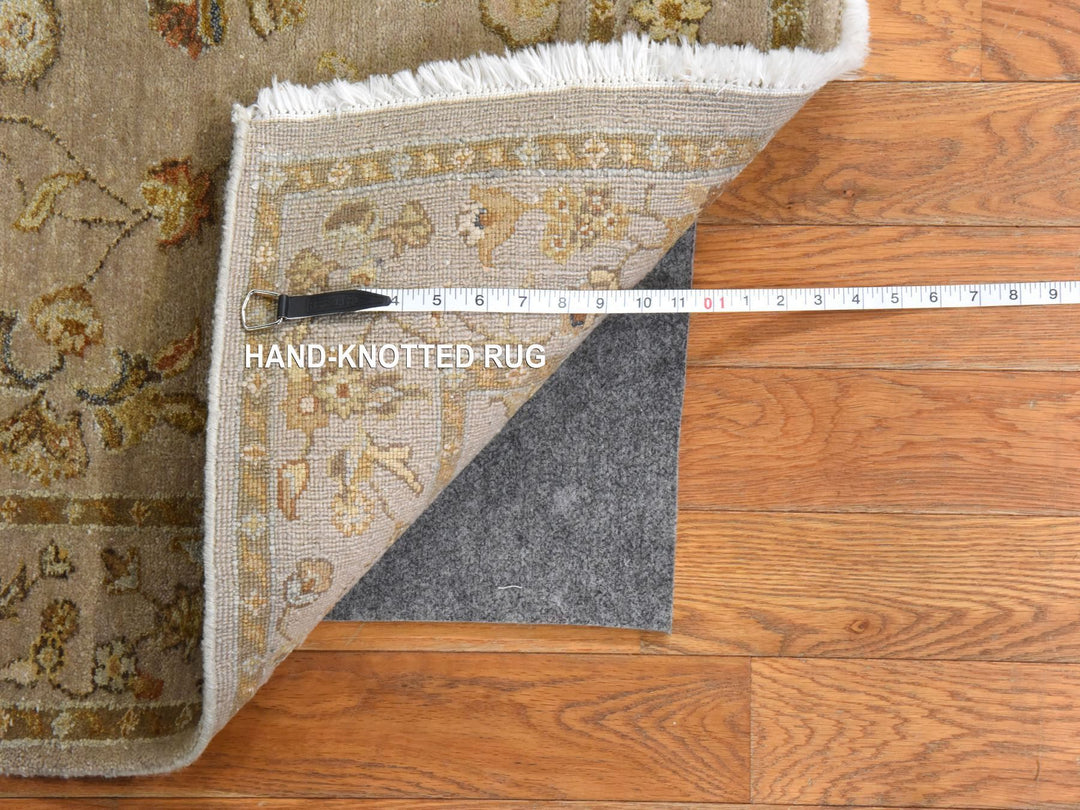 3'0" x 9'4" New Hand Knotted Brown Wool & Silk Runner Oriental Rug - MOA10278528