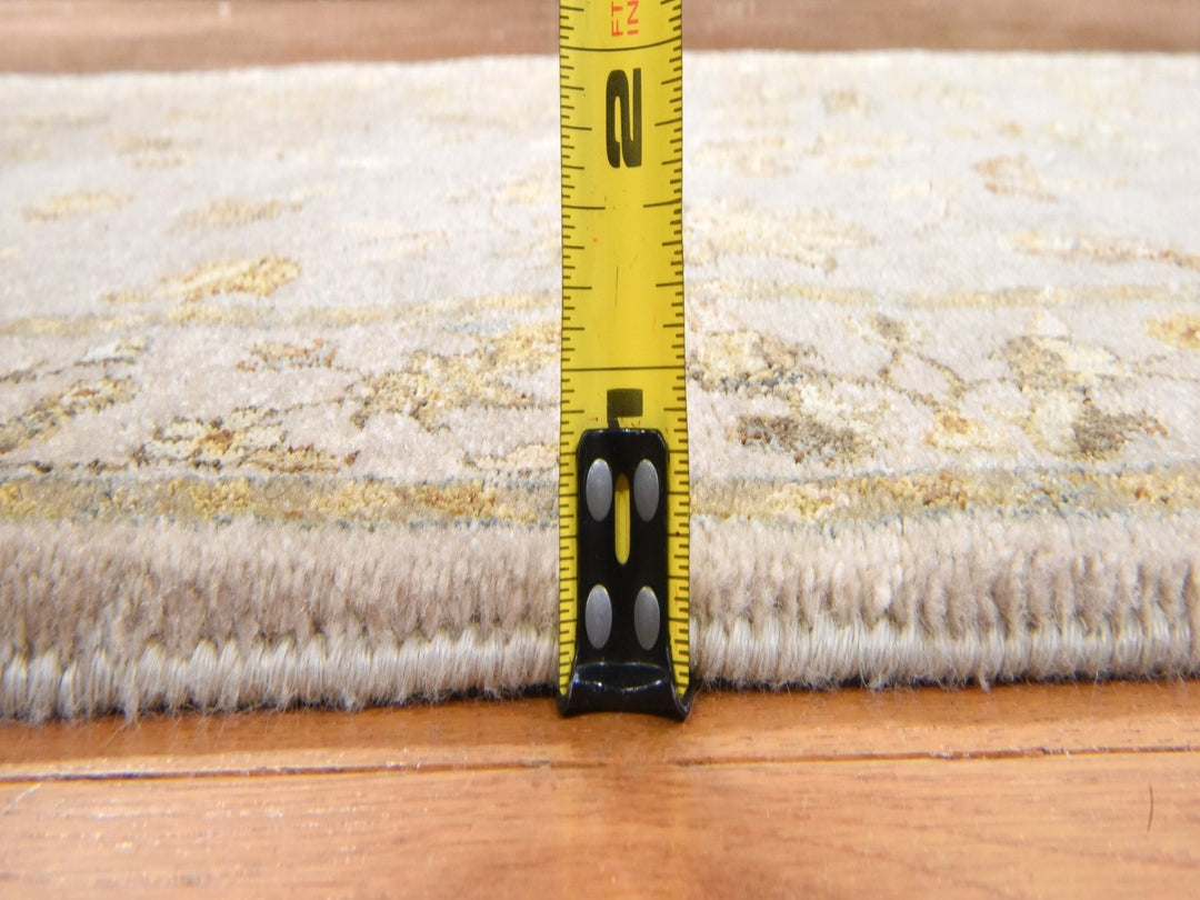 3'0" x 9'4" New Hand Knotted Brown Wool & Silk Runner Oriental Rug - MOA10278528