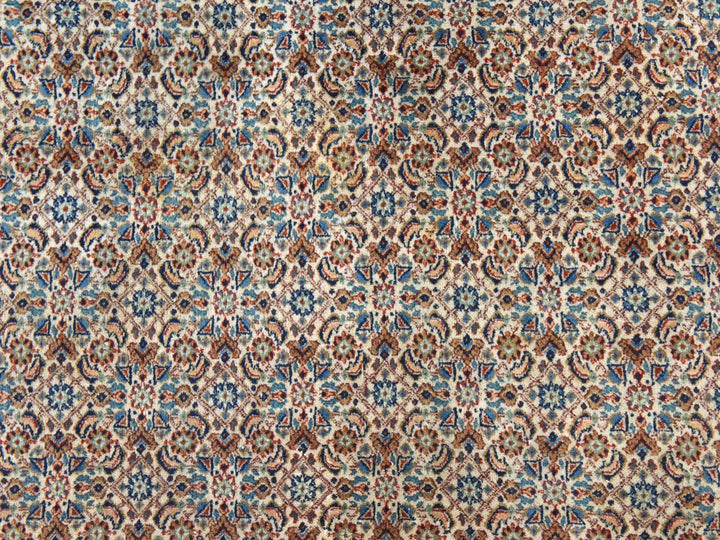6'7" x 9'10" Vintage Hand Knotted Ivory Wool Rectangle Oriental Rug - MOA10278529