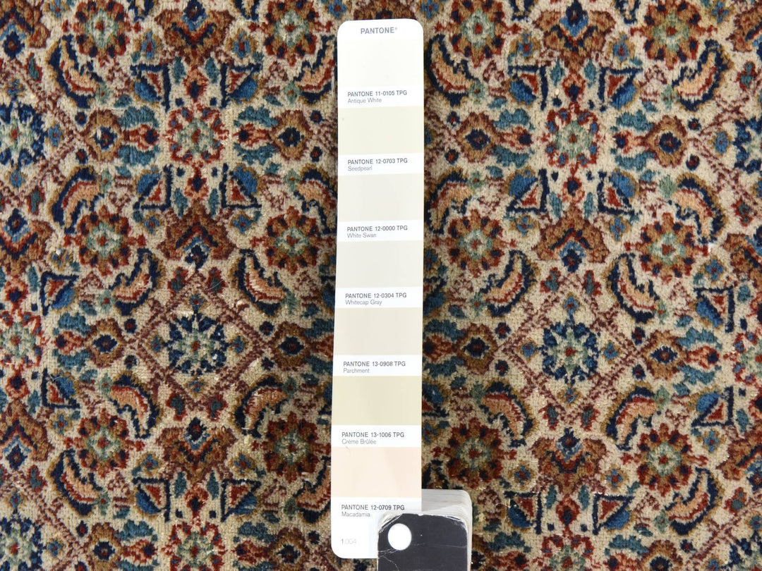 6'7" x 9'10" Vintage Hand Knotted Ivory Wool Rectangle Oriental Rug - MOA10278529