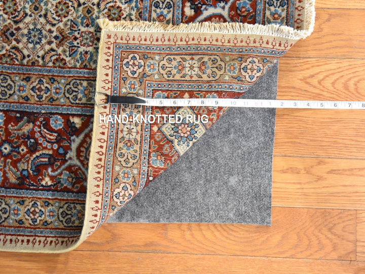 6'7" x 9'10" Vintage Hand Knotted Ivory Wool Rectangle Oriental Rug - MOA10278529