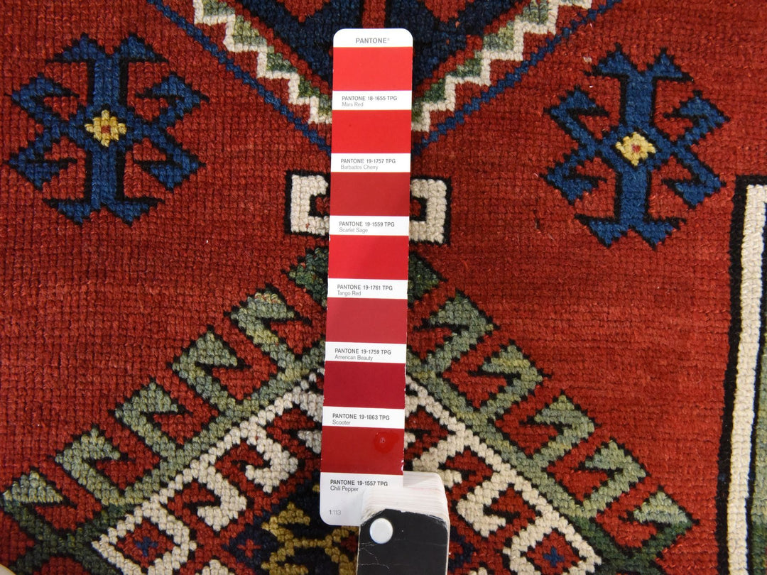 4'9" x 7'1" Vintage Hand Knotted Red Wool Rectangle Oriental Rug - MOA10278531