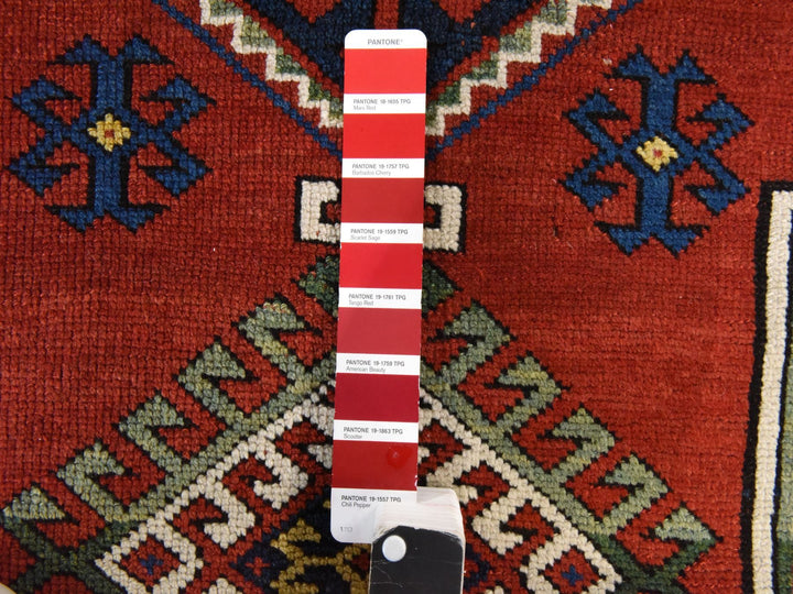 4'9" x 7'1" Vintage Hand Knotted Red Wool Rectangle Oriental Rug - MOA10278531