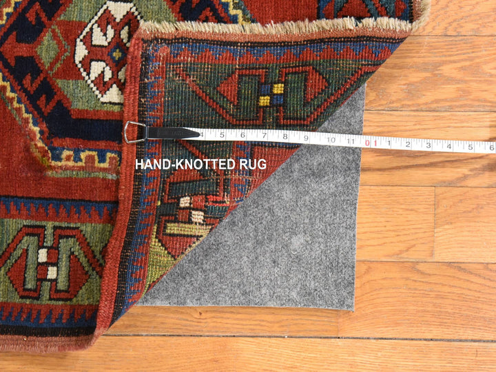 4'9" x 7'1" Vintage Hand Knotted Red Wool Rectangle Oriental Rug - MOA10278531
