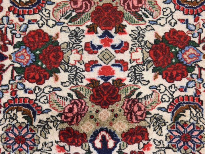 3'4" x 9'4" Vintage Hand Knotted Ivory Wool Runner Oriental Rug - MOA10278532