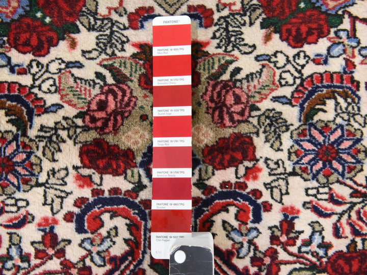 3'4" x 9'4" Vintage Hand Knotted Ivory Wool Runner Oriental Rug - MOA10278532