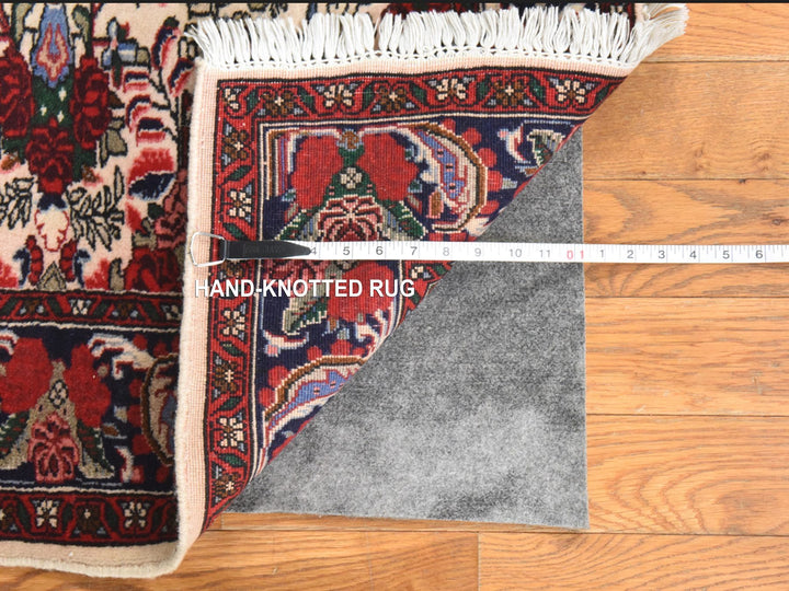 3'4" x 9'4" Vintage Hand Knotted Ivory Wool Runner Oriental Rug - MOA10278532