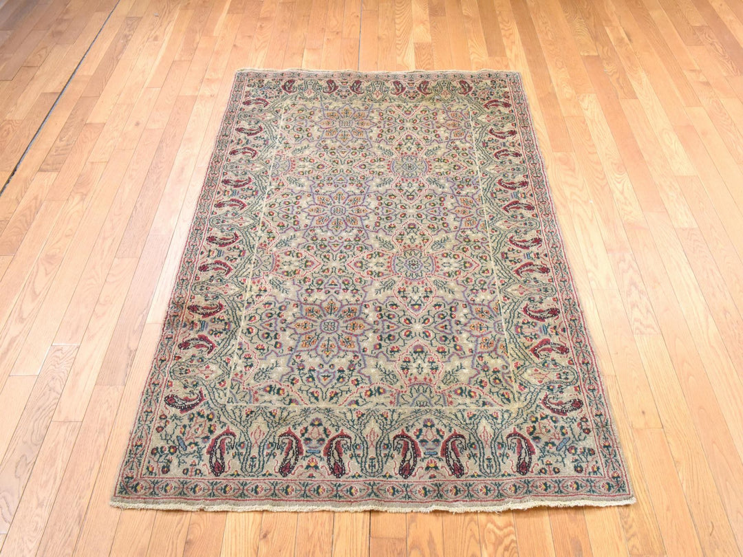 4'1" x 5'10" Vintage Hand Knotted Brown Wool Rectangle Oriental Rug - MOA10278533