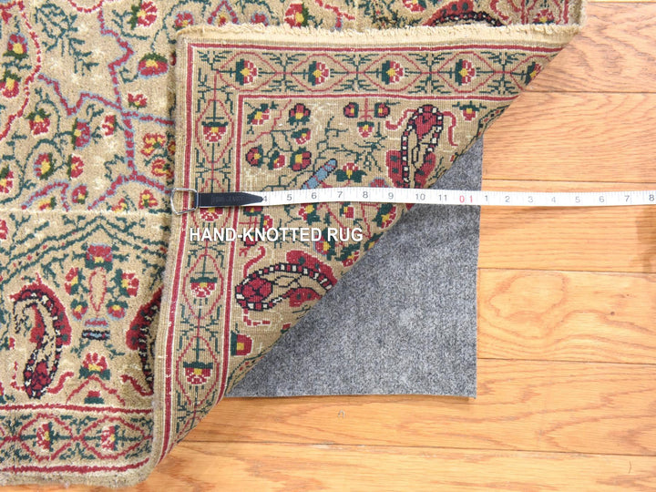 4'1" x 5'10" Vintage Hand Knotted Brown Wool Rectangle Oriental Rug - MOA10278533