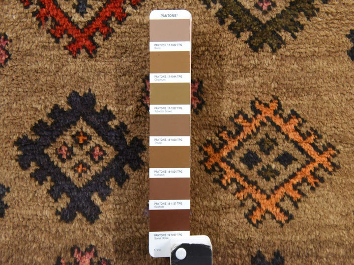 2'4" x 5'10" Vintage Hand Knotted Brown Wool Runner Oriental Rug - MOA10278534