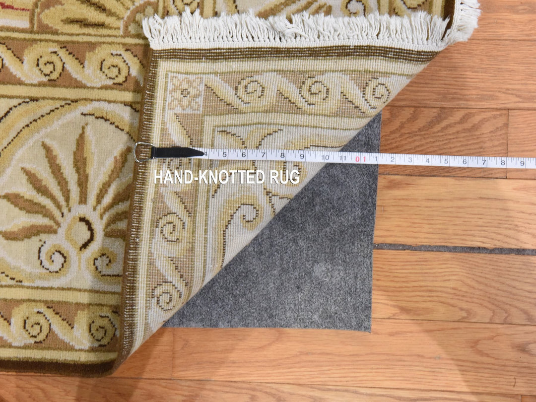 12'2" x 15'2" New Hand Knotted Beige Wool Rectangle Oriental Rug - MOA10278536