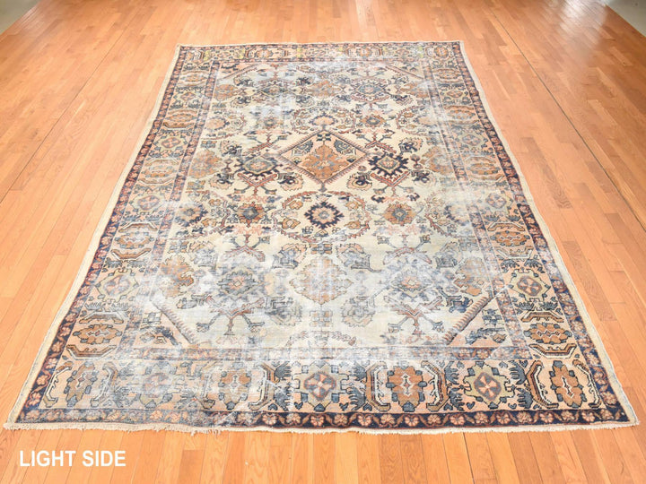 8'3" x 11'2" Vintage Hand Knotted Beige Wool Rectangle Oriental Rug - MOA10278540