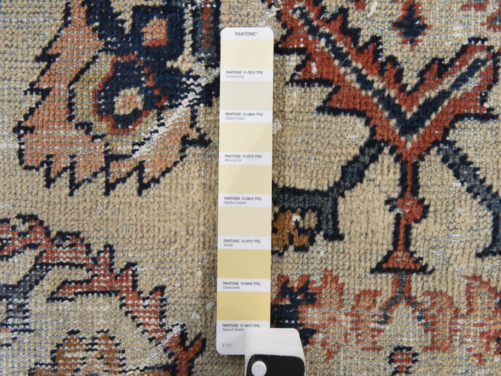 8'3" x 11'2" Vintage Hand Knotted Beige Wool Rectangle Oriental Rug - MOA10278540