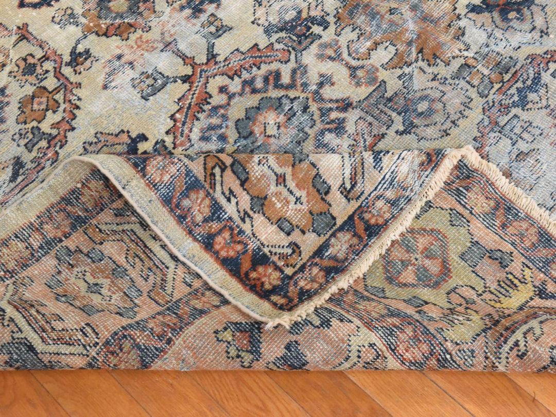 8'3" x 11'2" Vintage Hand Knotted Beige Wool Rectangle Oriental Rug - MOA10278540