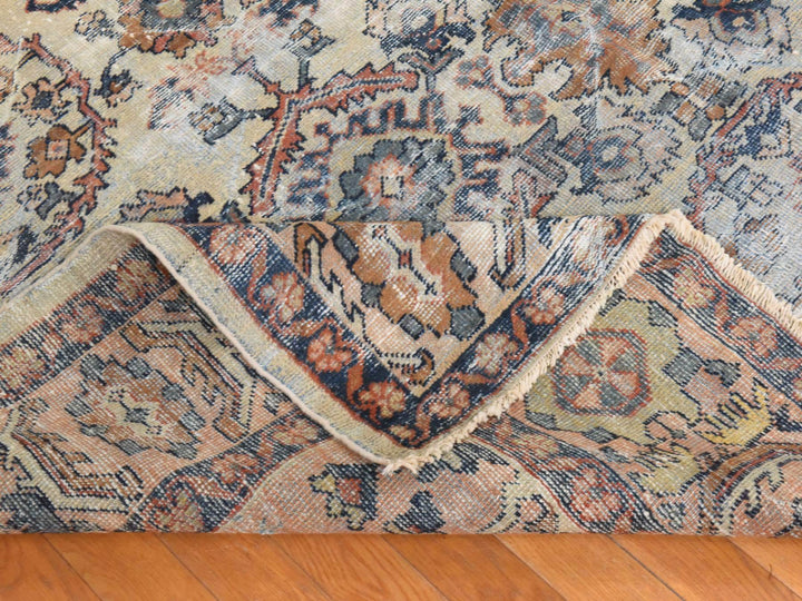8'3" x 11'2" Vintage Hand Knotted Beige Wool Rectangle Oriental Rug - MOA10278540