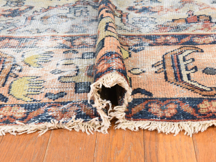 8'3" x 11'2" Vintage Hand Knotted Beige Wool Rectangle Oriental Rug - MOA10278540