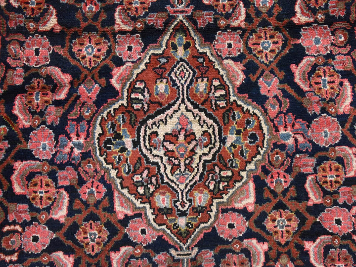 4'0" x 6'5" Vintage Hand Knotted Blue Wool Rectangle Oriental Rug - MOA10278544