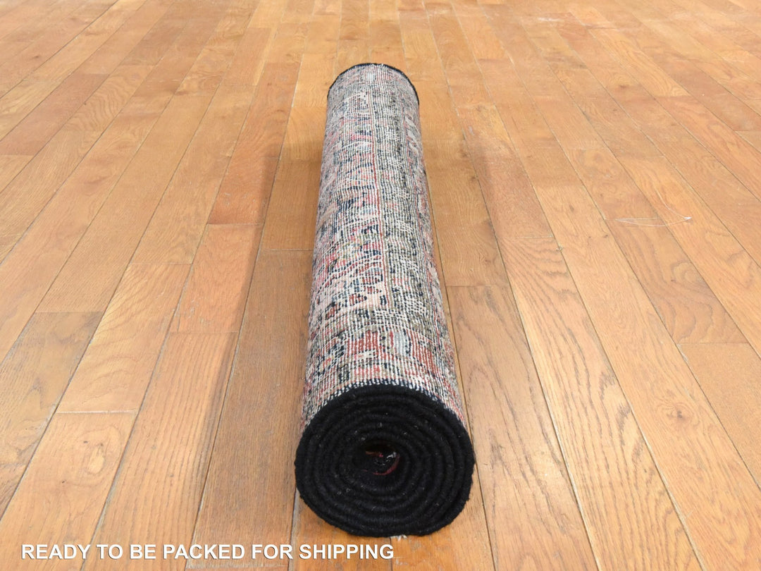 4'0" x 6'5" Vintage Hand Knotted Blue Wool Rectangle Oriental Rug - MOA10278544
