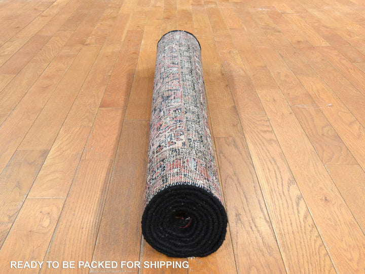 4'0" x 6'5" Vintage Hand Knotted Blue Wool Rectangle Oriental Rug - MOA10278544
