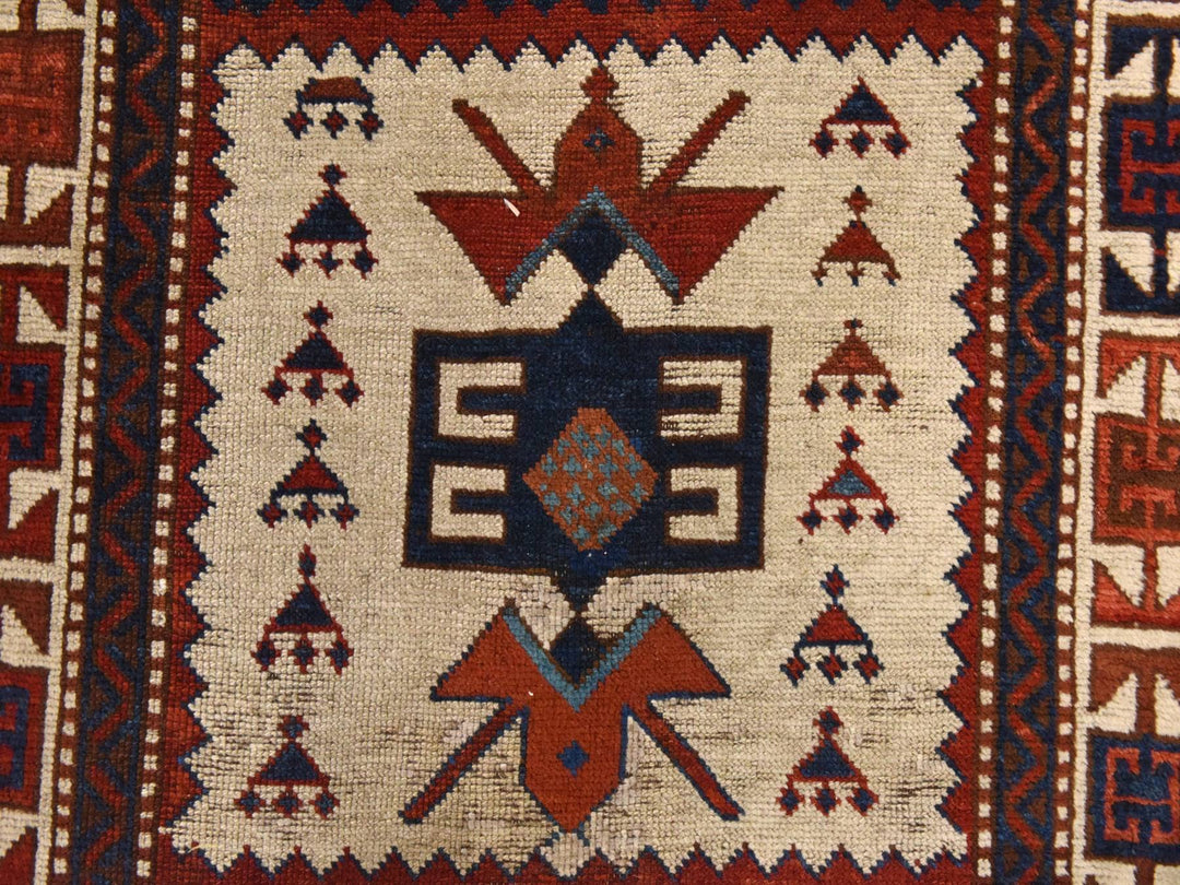 3'6" x 12'2" Vintage Hand Knotted Ivory Wool Runner Oriental Rug - MOA10278547