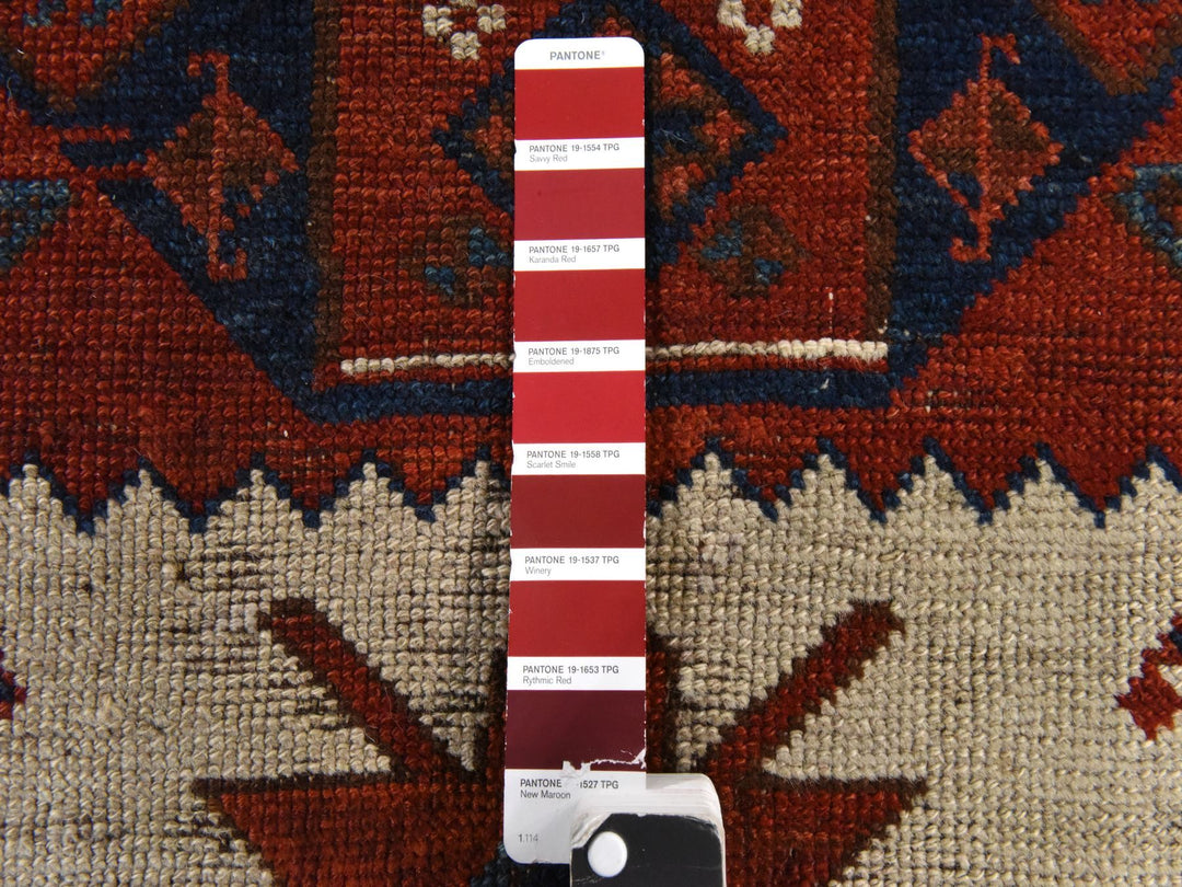3'6" x 12'2" Vintage Hand Knotted Ivory Wool Runner Oriental Rug - MOA10278547