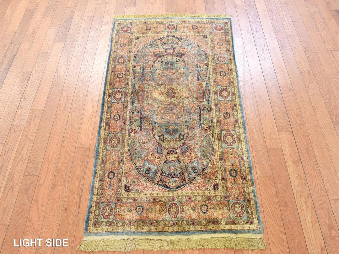 2'10" x 5'2" New Hand Knotted Brown Silk Rectangle Oriental Rug - MOA10278550