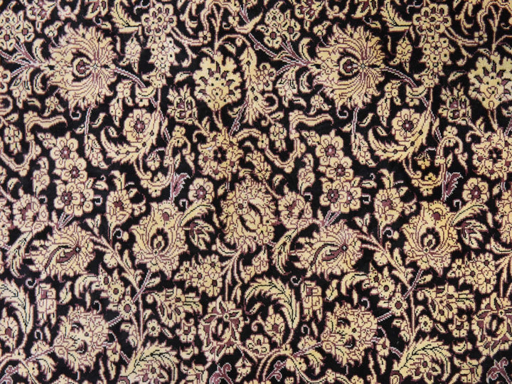 2'0" x 3'4" New Hand Knotted Black Silk Rectangle Oriental Rug - MOA10278553