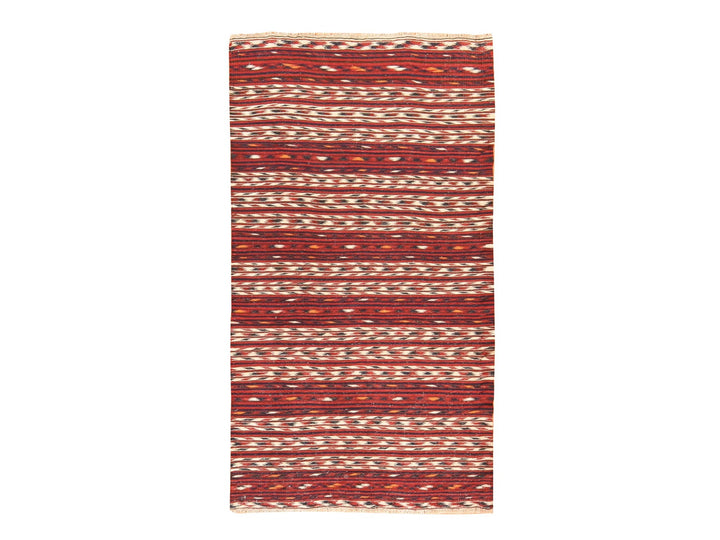 3'5" x 6'5" Vintage Hand Woven Red Wool Rectangle Oriental Rug - MOA10278556