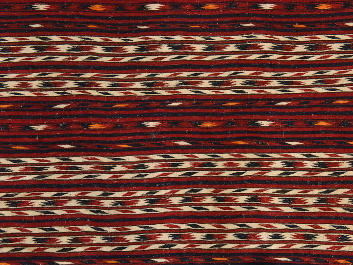 3'5" x 6'5" Vintage Hand Woven Red Wool Rectangle Oriental Rug - MOA10278556
