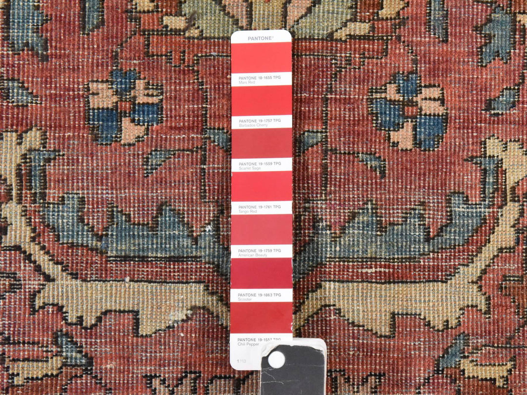 6'7" x 10'2" Vintage Hand Knotted Red Wool Rectangle Oriental Rug - MOA10278557