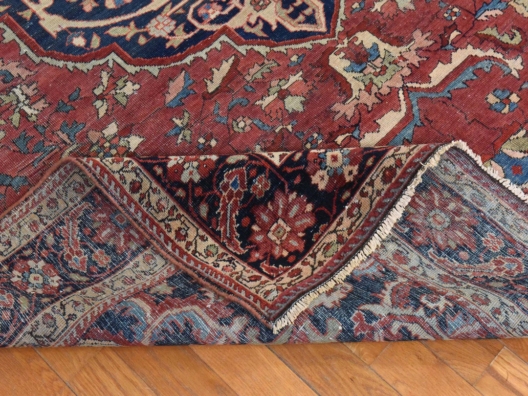 6'7" x 10'2" Vintage Hand Knotted Red Wool Rectangle Oriental Rug - MOA10278557
